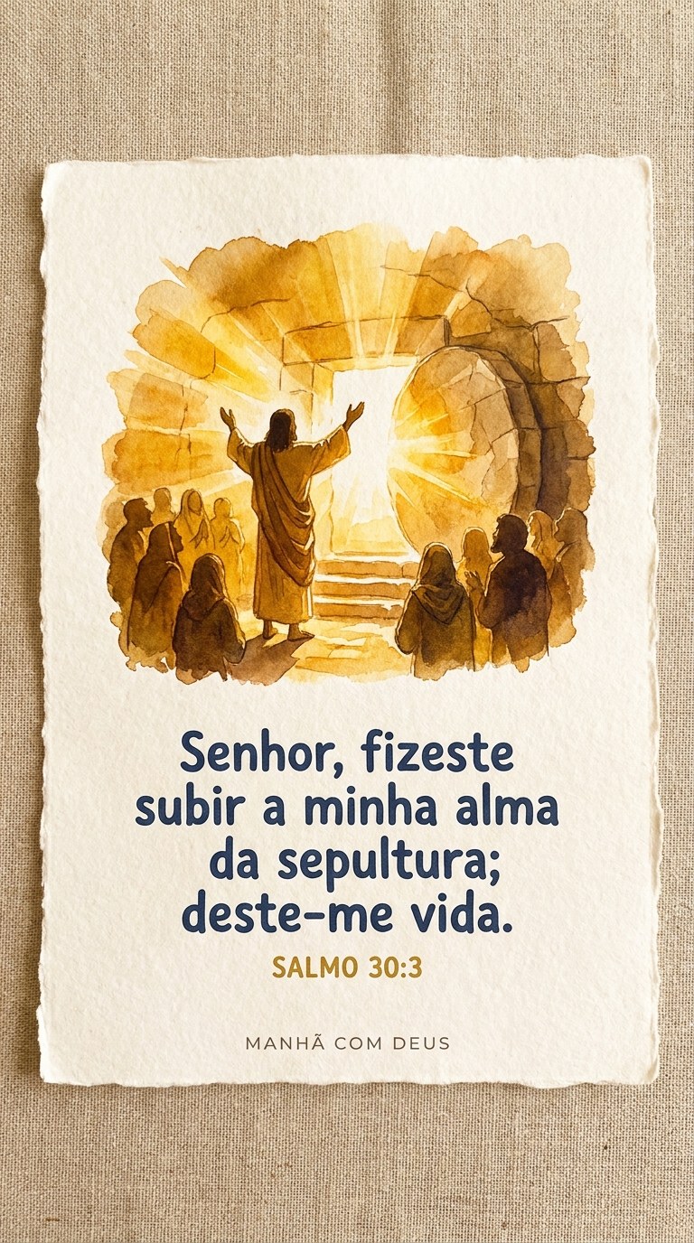 Cartinha da Manhã — Senhor, fizeste subir a minha alma da sepultura; deste-me vida. Salmo 30:3
