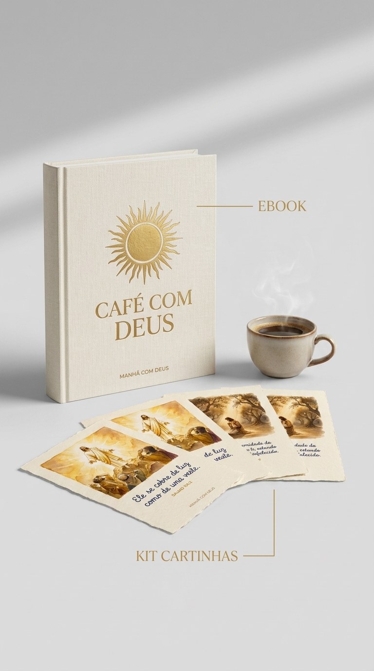 Kit completo: ebook Café com Deus + Kit Cartinhas da Manhã